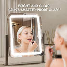 Vanity Mirror With Lights  16 x14  Large Led Lighted Makeup Mirror  Hollywood Ma