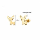 Fashion Jewelry Gold Studs Earrings Chihuahua Dog