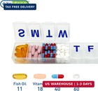 Ezy Dose Weekly  7-day  Pill Organizer  Vitamin Case And Medicine Box  Clear Lid