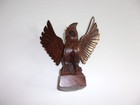 Vintage Hand Carved Ironwood Wooden Owl Bird Figurine  7 1 2    Tall