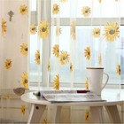 Sunflower Window Panels 2pcs Drapes Curtains Sheer Voile Tulle Home Room Decor