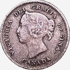 1882 H Canada Silver Five Cents Coin 5c Canadian Fine Circulated Victoria Ruler