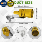 2 Pcs Car Turbo Whistle  Exhaust Muffler Pipe 4 05 2 32 0 97 Inches  Gold