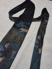 Vintage Men s Silk Dress Neck Tie Handmade In Italy Abstract Art Man Golf Scene