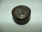 Incredible Antique Handmade crafted Etched Sterling Silver Pill Box 1 1 2  X 1 