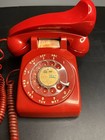 Vintage Red Bell System Western Electric Rotary Telephone 500 Dm W shoulder Rest