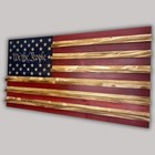 Handcrafted  Wooden American Flag Challenge Coin Display  Rustic Patriotic Decor