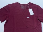 Figs Leon Three Pocket Scrub Top Mens Size Xs In Burgundy Fw1500 Po 1645   New
