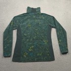 Columbia Arctic Air Women L Half Zip Fleece Pullover Abstract Print Green