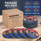 Workpro 10pc Flap Disc 40 60 80 120grits 4-1 2 x7 8  Grinding Wheel Sanding Disc