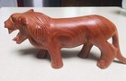 Unique Antique Hand Carved Wooden Lion Sculpture