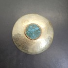 Vintage Hammered Metal Blue Inlay Decorative Wall Hanging Folk Art Read
