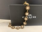 Coach Short Jewelry Chain Strap  Brass Yellow Multi Cau47 W gift Box