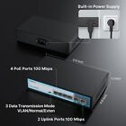 4 Port Poe Switch With 2 Ethernet Uplink  Extend Function Max Output 65w  803 af