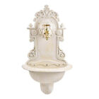 Sungmor Cast Iron Garden Sink Wall Mounted Bathroom Vessel Sink White Lion Decor