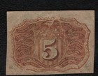 1863  second Issue   05 Cent Fractional Note  vf 