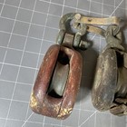 Vintage Marine Single Block  Sheave Pulley 4 Pc  Lot Set