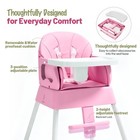 5 In 1 Foldable Baby High Chair - Convertible Toddler Seat  pink 