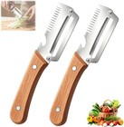 2pcs 3 In 1 Multi-functional Vegetable Peeler For Kitchen Stainless Steel Peeler
