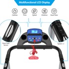 1100w Folding Treadmill Electric Support Motorized Power Running Fitness Machine