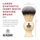 Kent Bk8s Shaving Brush Ultra-soft Silvertext Synthetic Bristles Faux Ivory