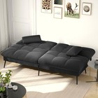 Comhoma Convertible Futon Sofa Bed 5gear Backrest Steel Legs Space-saving  Black