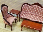 Dollhouse Victorian Living Room Set Sofa Chairs Tables 1 12 Scale Furniture