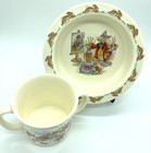 Vintage Bunnykins Royal Doulton Child Baby Bowl Double Handled Cup Bunny Rabbit 