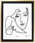  dove And Face  By Pablo Picasso  Framed Art