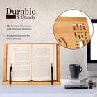 Adjustable Bamboo Book Stand Cookbook Holder Reading Rest Foldable Tablet Stand