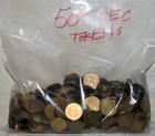 112a  Chuck E Cheese Gaming Tokens  500 Mixed Years  Types Of Cec Gaming Tokens