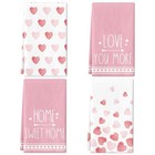 Valentines Day Kitchen Towels Set Of 4 16x24 Inch Pink Heart Love Pink Heart