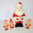 Set Of 4 Vintage Hand Dipped Gurley   Suni Santa Elf Novelty Holiday Candles