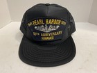 Vintage 1991 Pearl Harbor 50th Anniversary Patch Mesh Snapback Trucker Cap Hat