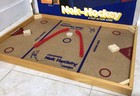 Vintage Carrom Nok Hockey Game Board With Original  Box  2 Sticks   1 Puck