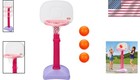 Oversized Rim Adjustable Basketball Set For Toddlers - Pink  3 Balls Included