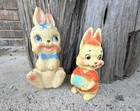 Vintage 1960s Rubber Squeak Toy Lot 4 Edward Mobley Arrow Dreamland Kitsch As Is