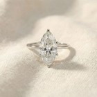 3ct White Gold Certified Lab Grown Marquise Diamond Engagement Ring  h vs2 