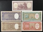 1958-1961 Chile Paper Money - Set Of 5 Banknotes 