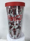 Coca-cola Bottle Repeat Tervis Tumbler With Red Lid 16 Oz Double Wall Insulation
