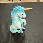 Fantasy Blue Unicorn Collectible Figurine  Rearing Pose  Gold Horn