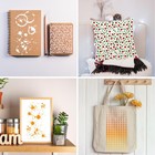 8 Pieces Stencils For Crafts Polka Dot Brick Layering Mixed White 