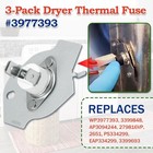 3  Wp3977393 Dryer Thermostat Thermal Fuse For Whirlpool Roper Ap3094244 3399848