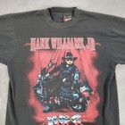 Vintage Hank Williams Jr Shirt Mens Large Black Hog Wild Tour Band Country 90s