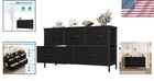 5-drawer Black Dresser - Stylish Bedroom Chest Organizer With Wooden Top