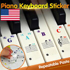 Transparent Colorful Piano Keyboard Stickers Note For 88 61 49 37 Keys Beginner