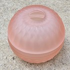 Vtg Indiana Glass Mt Vernon  Fairy Lamp Satin Frosted Pink Light Diamond Point