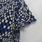 Dress Barn Shirt Womens Blue Black White Sz 8 Long Sleeve Pullover Spotted Print