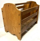 Vintage Antique Solid Wood Magazine Book Rack Holder 17 X 13 X 10