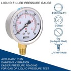 2 5  030 Psi Water Pressure Gauge  1 4  Npt Lower Mount  304 Ss Hvac
